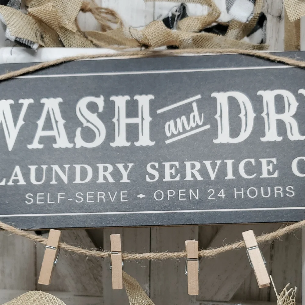 NWT Wash & Dry Laundry Service Co. Wall Decor Sign